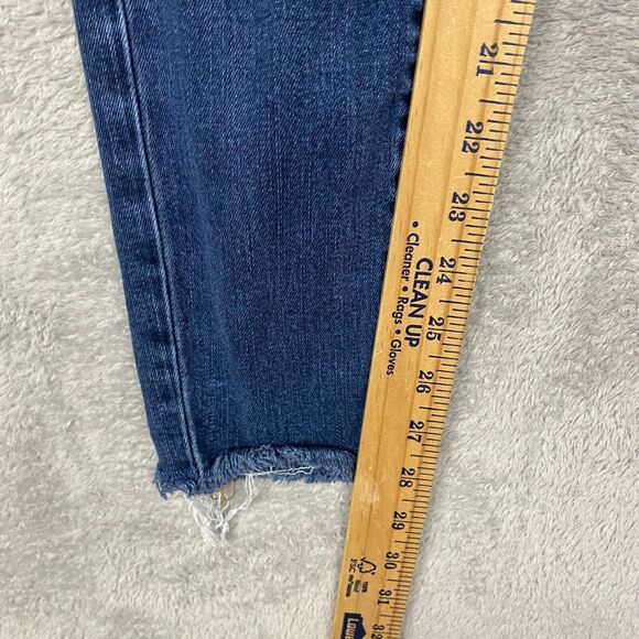 Gap Jeans Womens 24 Blue True Skinny Medium Wash Mid Rise Raw Hem Distressed - Picture 5 of 11